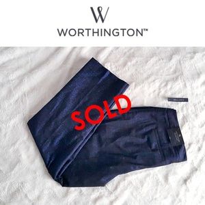 NEW 12 Long Blue Shimmer Worthington Ankle Pants